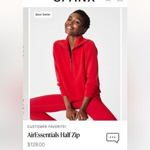 Spanx air essentials 3/4 zip with “multitasker” embroidered on chest. NWT medium